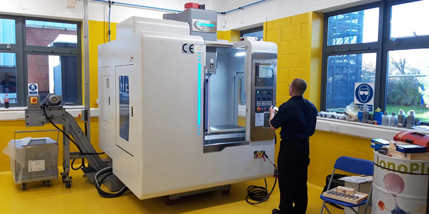 A Colchester engineer setting up a Storm VMC A Colchester engineer setting up a Storm VMC